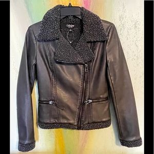 Coffee Shop gray faux leather jacket